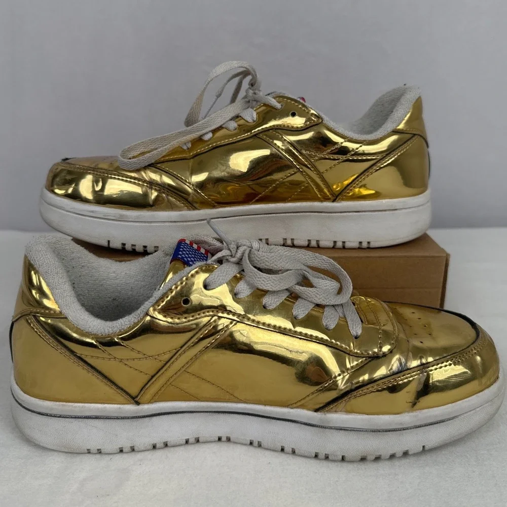 NASA Metallic Gold Low Top Sneakers Space Administration US Women's size 8s